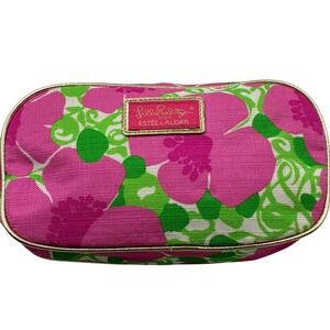Lilly Pulitzer for Estee Lauder Pink‎ Green Floral Cosmetic Makeup Bag Pouch